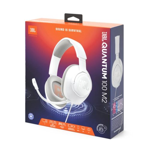 JBL Quantum 100WH Gamer fejhallgató, fehér