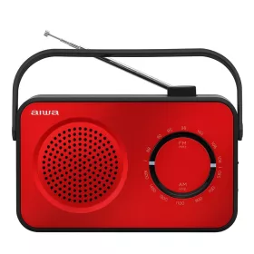  Aiwa R-190RD Stílusos és Hordozható Rádió a Mindennapokra, piros/fekete színben