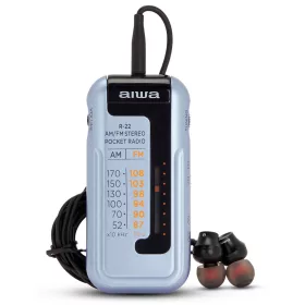   Aiwa R-22SL Hordozható, Stílusos, Vintage, Japán Zsebrádió szürke színben