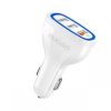 Dudao QC3 univerzális autős töltő 3 x USB gyors töltés 3.0, 2.4A, 18W, fehér