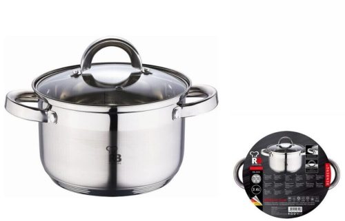 Renberg RB-2203 ALEXANDER rozsdamentes acél magas lábas 20X12,5CM 3,6L üvegfedővel