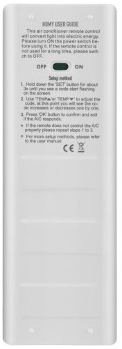 Well napelemes Univerzális légkondicionáló távirányító RC-AC-HOMY-WL