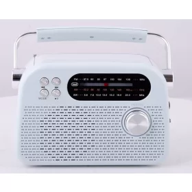   Trevi RDA 70 BR Klasszikus Retro FM/AM/SW rádió, Bluetooth-tal, USB és SD kártya bemenet, beépített akku, zöldes-kék szín (RDA70BR04)