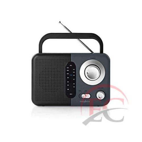 Nedis RDFM 1300GY FM táskarádió, fekete/szürke