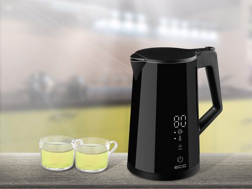 ECG RK 1893 Digitouch Black Duplafalú vízforraló hőfokszabályzóval, fekete