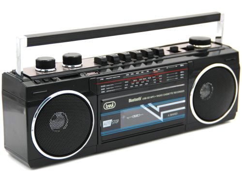 Trevi RR501 Hordozható kazettás rádió és MP3/USB lejátszó, Bluetooth funkcióval - fekete