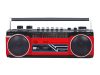 Trevi RR501 Hordozható kazettás rádió és MP3/USB lejátszó, Bluetooth funkcióval - piros