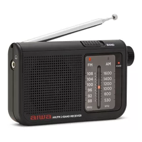   Aiwa RS-55BK  Klasszikus kisrádió textil tartóval és fém házas fülhallgatóval