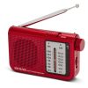 Aiwa RS-55RD Klasszikus kisrádió textil tartóval és fém házas fülhallgatóval