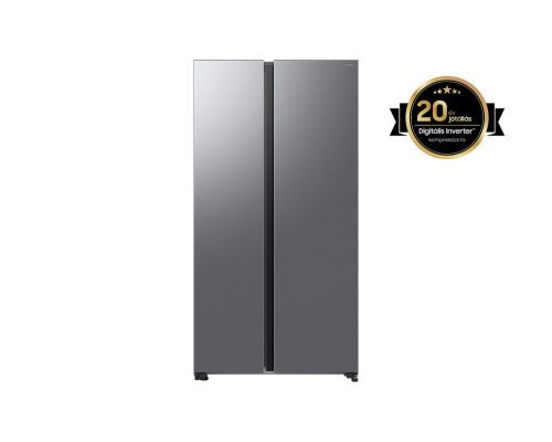 Samsung RS70F65QETEO Side-by-Side hűtőszekrény AI Energia üzemmóddal 659 L, matt metál
