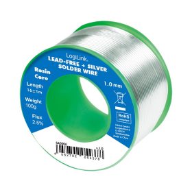   Logilink Forrasztóhuzal 1 mm (ólommentes + ezüst), 0,7% réz, 100g (SA0006)