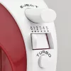 Girmi SB02 elektromos kézi mixer, 170 W teljesítmény, 5 sebességfokozat, TURBO funkció, rozsdamentes acél tartozékok, fehér/piros (SB0201)