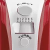 Girmi SB02 elektromos kézi mixer, 170 W teljesítmény, 5 sebességfokozat, TURBO funkció, rozsdamentes acél tartozékok, fehér/piros (SB0201)
