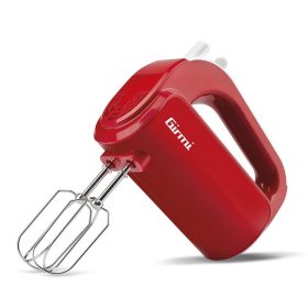   Girmi SB02 elektromos kézi mixer, 170 W teljesítmény, 5 sebességfokozat, TURBO funkció, rozsdamentes acél tartozékok, piros (SB0202)