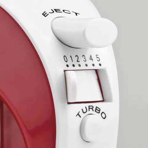 Girmi SB02 elektromos kézi mixer, 170 W teljesítmény, 5 sebességfokozat, TURBO funkció, rozsdamentes acél tartozékok, piros (SB0202)