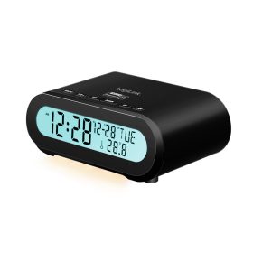   Logilink Rádiós ébresztőóra, hőmérséklet, páratartalom, elalváskapcsoló, fekete