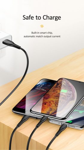 USAMS SJ367USB01 100cm-es 3 az 1 ben töltőkábel lightining , type-c, micro usb 1343868