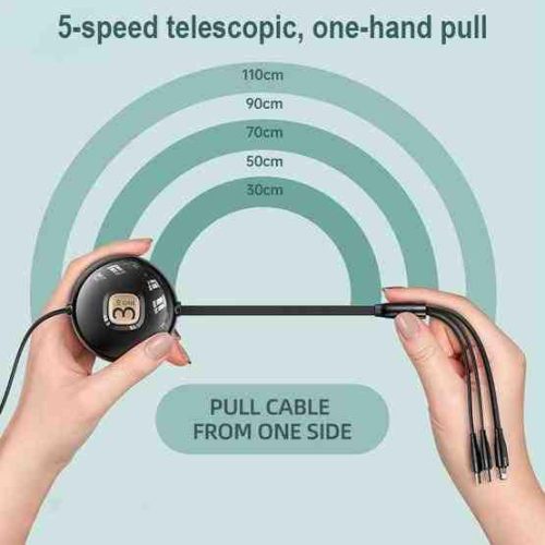 USAMS SJ508 3 az 1 ben öncsévélős töltőtőkábel 30cm-110cm 1380759