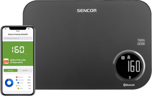 SENCOR SKS 7078BK Smart konyhai mérleg, 5Kg