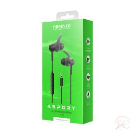   Forever SP-100 sztereó sport headset beépített mikrofonnal 3,5 mm-es jack csatlakozóval Fekete