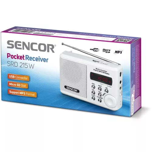 Sencor SRD-215W Rádió, fehér