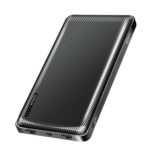 Loiglink Power bank 10.000 mAh, 2x USB-A, USB-C, micro-USB, fekete