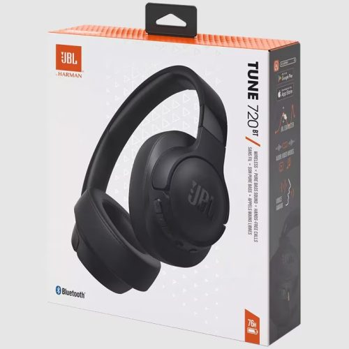 JBL Tune 720BT Bluetooth fejhallgató fekete, Tune-720BTBK
