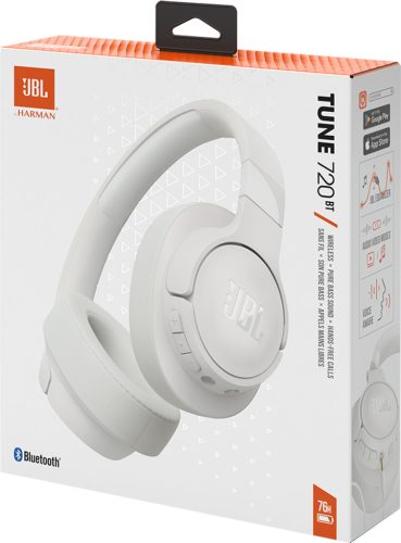 JBL Tune 720BT bluetooth fejhallgató mikrofonnal, fehér