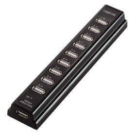   Logilink USB 2.0 HUB 10-port, 3,5A tápegységgel, fekete színű (UA0096)