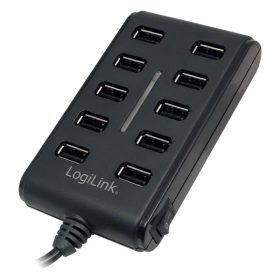 LogiLink USB 2.0 10 portos hub, ki/be kapcsolóval (UA0125)