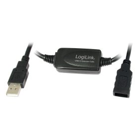 LogiLink USB 2.0 hosszabbító kábel fekete 25m (UA0147)