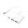 Logilink USB 3.2 Gen1 Type-C adapter, C/M-HDMI+2xUSB, 1080p, PD, fehér, 0,14 m