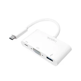   Logilink USB 3.2 Gen1 Type-C adapter, C/M - VGA+2xUSB, 1080p, PD, fehér, 0,14 m (UA0260)