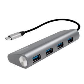   Logilink USB 3.2 Gen 1x1 USB-C 4 portos hub, alumínium házzal (UA0309)