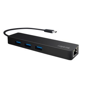   Logilink USB 3.2 Gen 1x1 USB-C 3 portos hub, gigabites adapterrel (UA0313)
