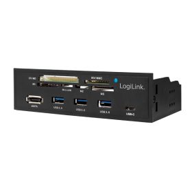   Logilink USB 3.0 hub, kártyaolvasóval, belső, fekete (UA0341)