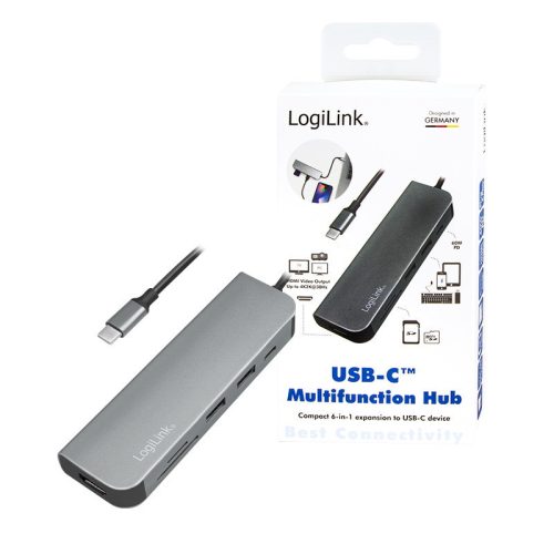Logilink USB 3.2 Gen 1 dokkoló állomás, 6 portos, PD, kábellel