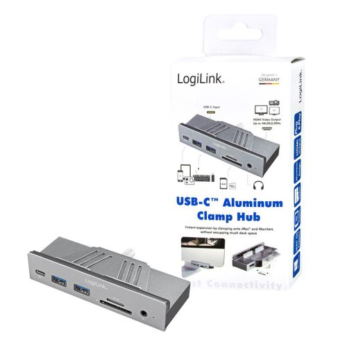 Logilink USB-C  Multifunkcionális Hub iMac Pro-hoz, alumínium, USB 3.2 Gen1x1