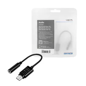   Logilink USB 3.2 audioadapter EQ-val, USB-C/M 3,5 mm/F-ig, fekete, 0,14 m (UA0364)