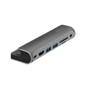   Logilink USB 3.2 Gen1 dokkolóállomás, 7-portos, PD, iPadhez, alumínium (UA0385)