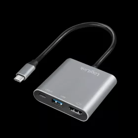   Logilink USB 3.2 Gen1 Type-C adapter, C/M-HDMI, 2x USB, 4K, PD, alu, 0,15 m (UA0390)