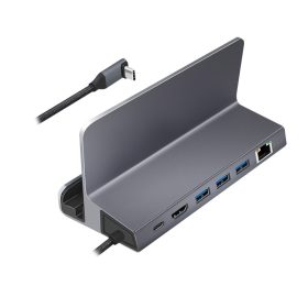   Logilink USB 3.2 Gen1 dokkoló és tartó, 6 port, USB-C PD, alumínium, ezüst (UA0408)
