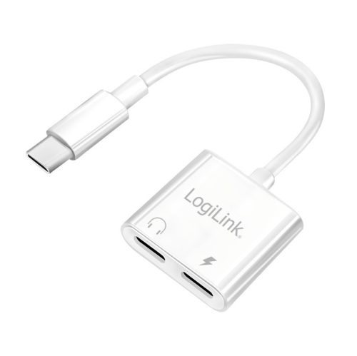 Logilink USB-C adapter PD töltőporttal, 2x USB-C, max. 60 W, fehér