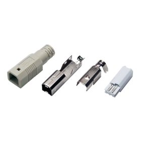   Logilink USB 2.0 csatlakozó önszereléshez, B/M, forrasztásos, szürke (UP0002)