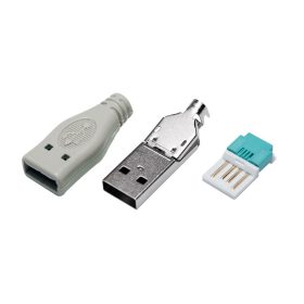   Logilink USB 2.0 csatlakozó önálló összeszereléshez, USB-A/M, krimpelt típus, szürke (UP0003)