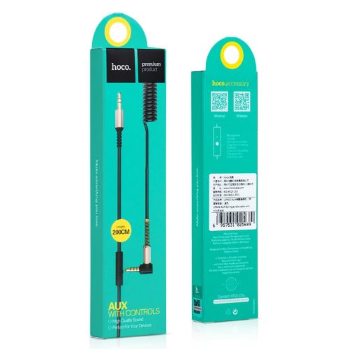 HOCO UPA02 Aux Audio kábel fekete-arany