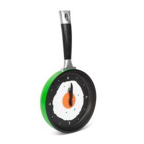 W1060C Konyhai serpenyő falióra - tükörtojással - zöld