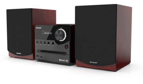SHARP XL-B512BR Bluetooth mikrohifi rendszer barna fa hangszórókkal