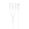 Foneng XS07W Series 3 az 1-ben USB-kábel USB-C + micro USB + Lightning 60W 1.2m, fehér